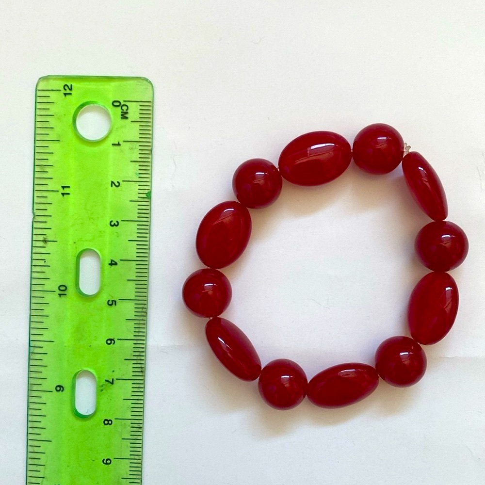Semi-Precious Beaded Bracelet Red